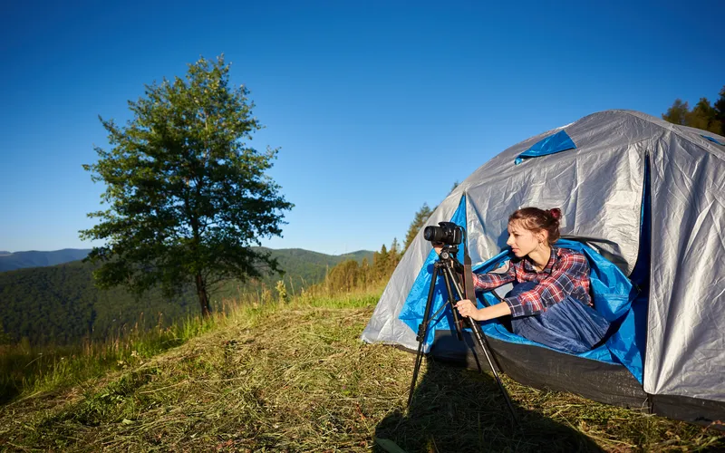 woman Photographer taking a photo