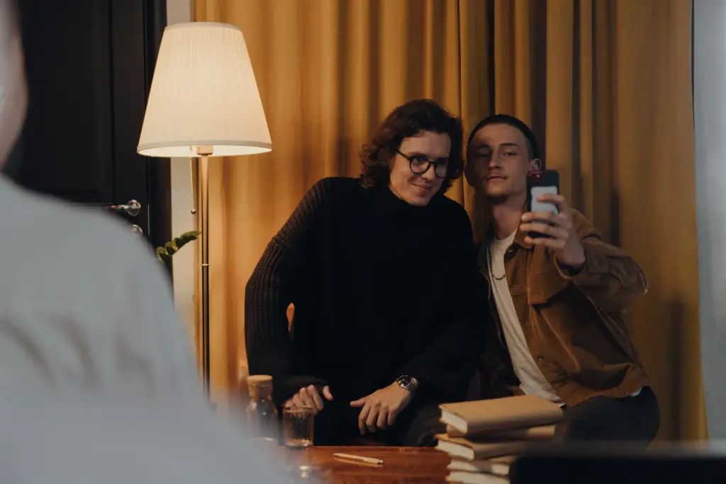 Picture of two people taking a photo