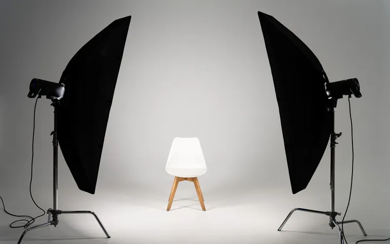 artificial light setup in studio