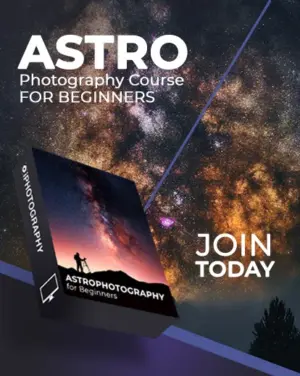 Astrophotography course banner, photography course online, digital photography course, photography video tutorial