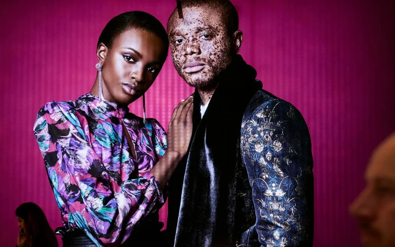 Man and woman standing close portrait