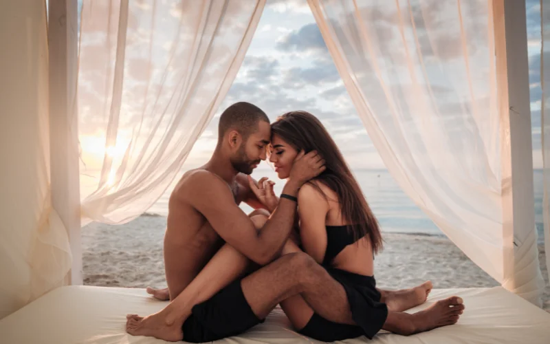 posing with a partner