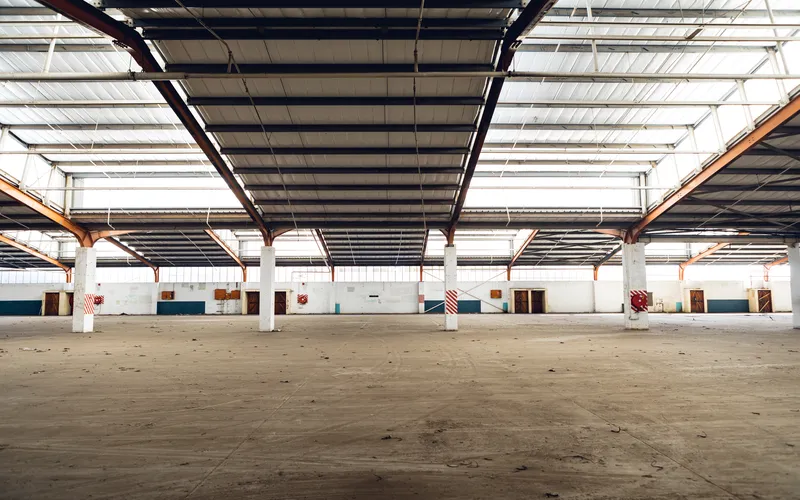 open concept industrial warehouse