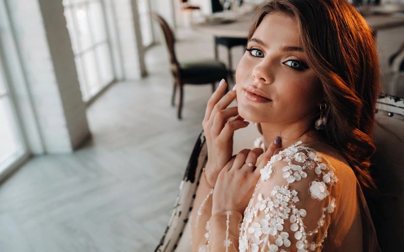 Elegant boudoir photography portrait