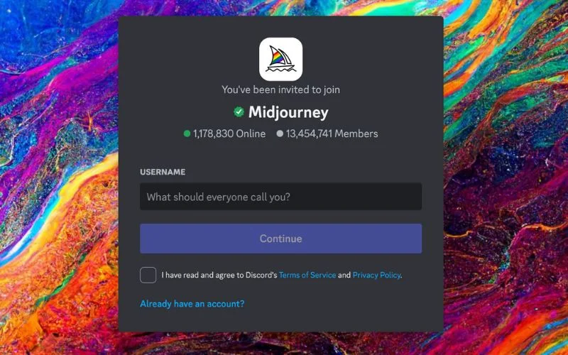 sign up for midjourney