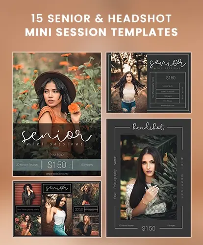 15-Senior-Headshot-Mini-Session-Templates-feature-image, photography card templates