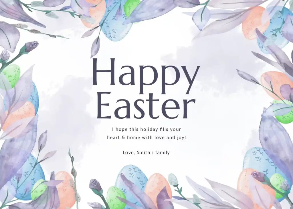 Easter Invitation card, Easter card background PSD, free printable Easter photo card, Easter card with photo template, Easter digital card PSD