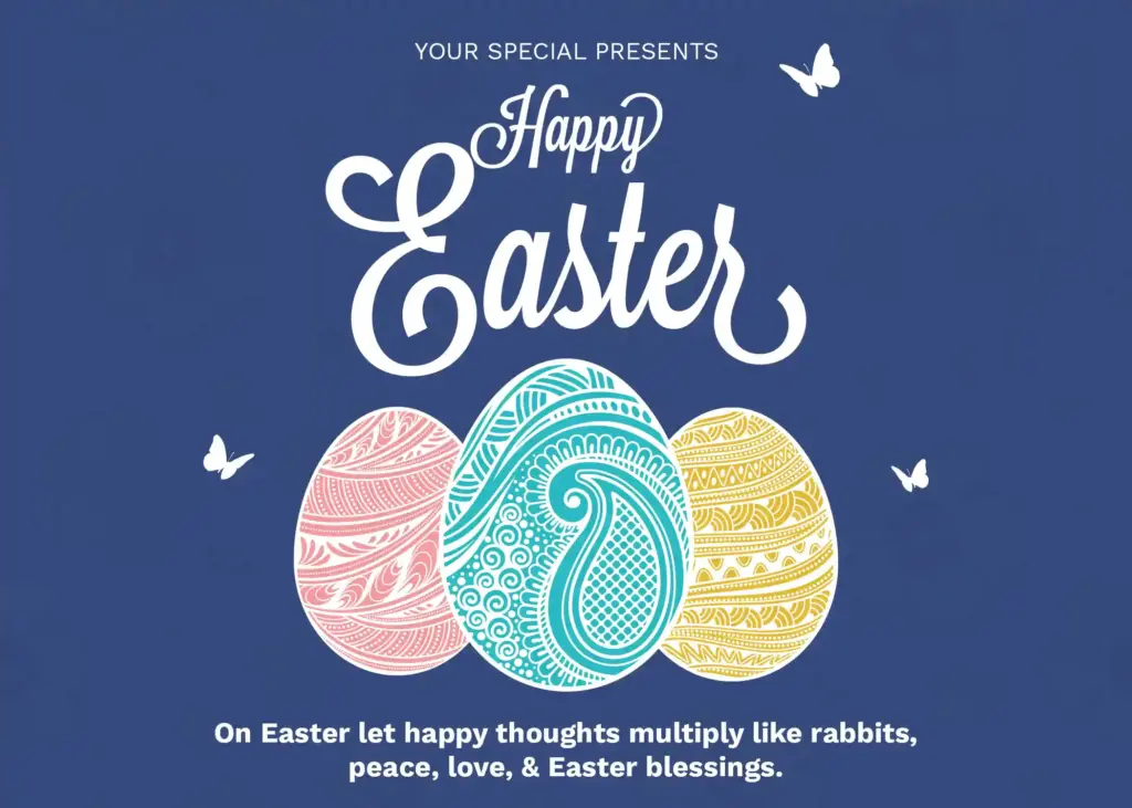 Horizontal Invitation card, Easter bunny card PSD, Easter photo overlay PSD, Easter typography card PSD