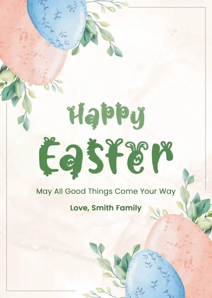 Vertical Greeting card, Easter PSD mockup, DIY Easter card template
