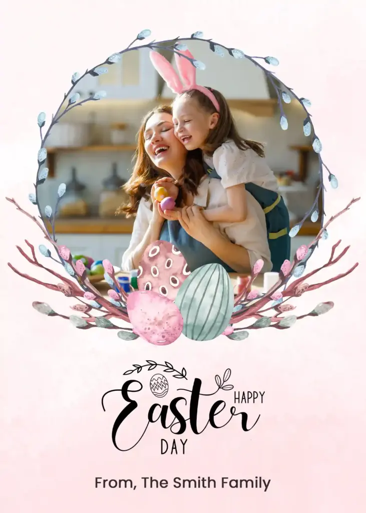 circle card, Easter photo card PSD, free Easter card templates, Easter card PSD template, Easter greeting card PSD, free Easter photo card