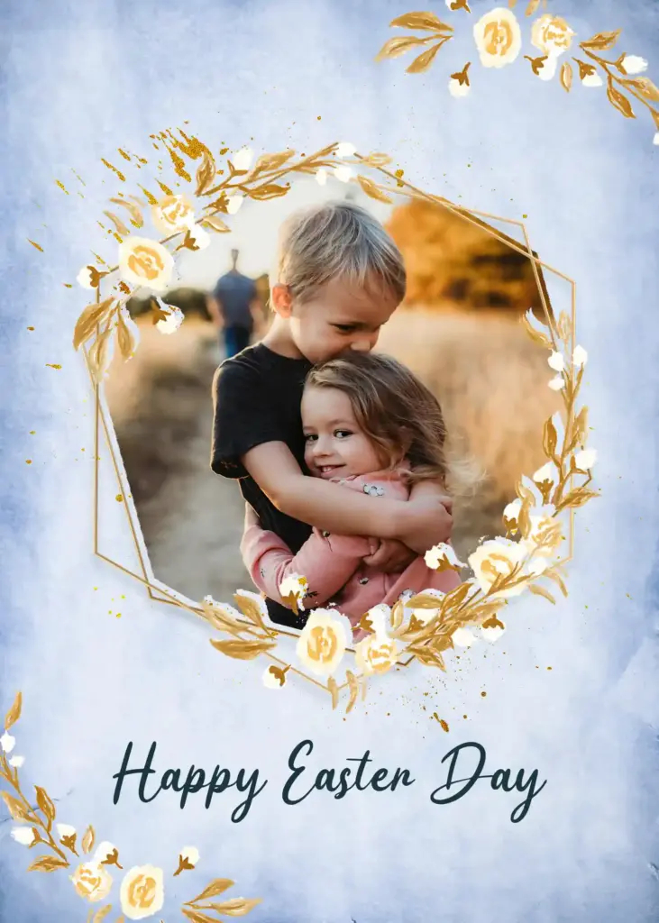 Easter vertical template, Easter photo collage PSD, customizable Easter card PSD