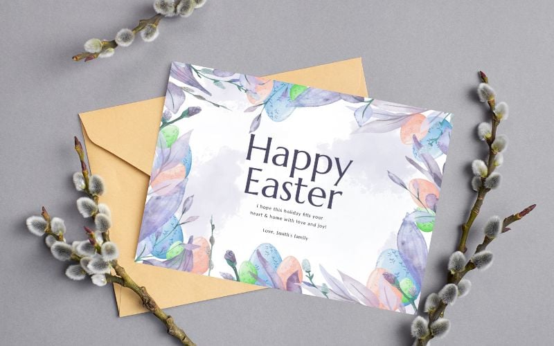 happy father's day cards, Easter PSD mockup, DIY Easter card template, religious Easter card PSD.