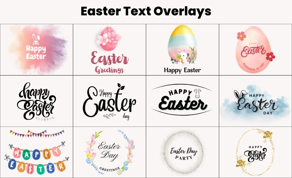 text overlays for easter, Easter text clipart, free Easter quotes overlays, Easter font overlays, free Easter graphic overlays, cute Easter text overlays