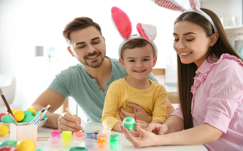 family easter egg painting