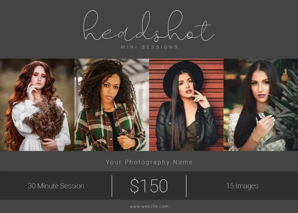 best headshot mini session templates