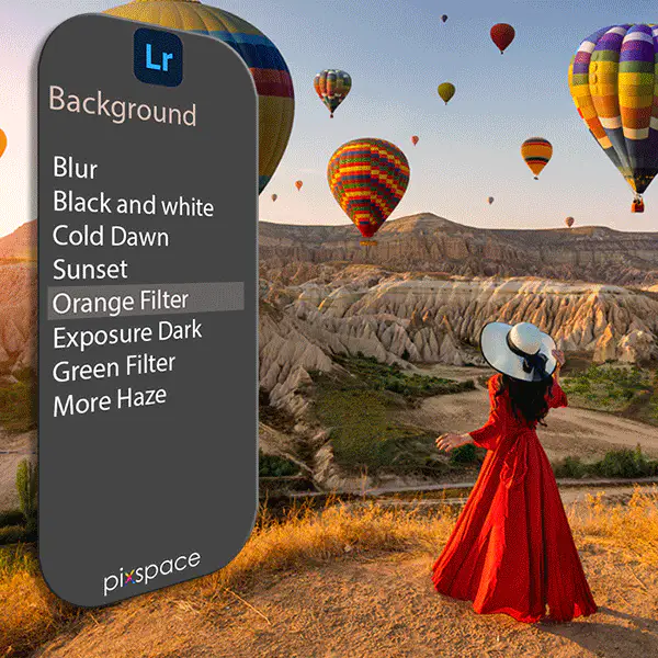 Background editing with LR preset