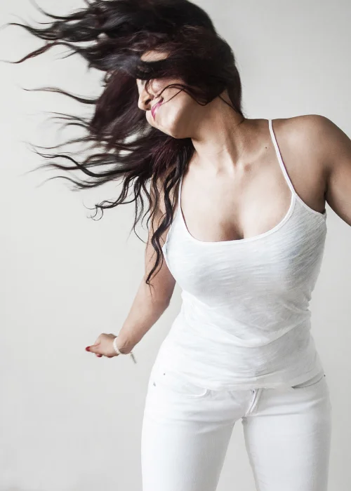 A girl dancing and enjoying