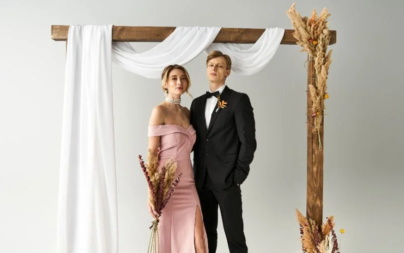 Loosely draped fabric creating soft folds for a DIY photo backdrop
