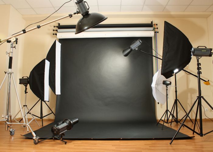 setup for a photoshoot