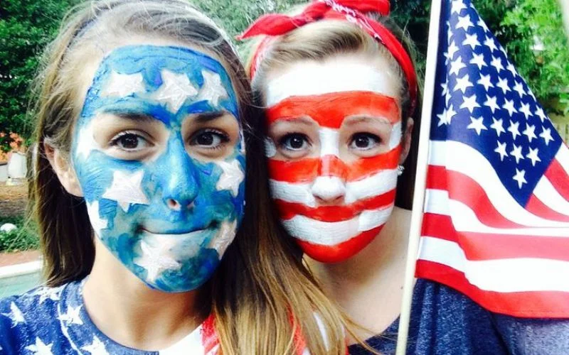 get your face painted with American flag