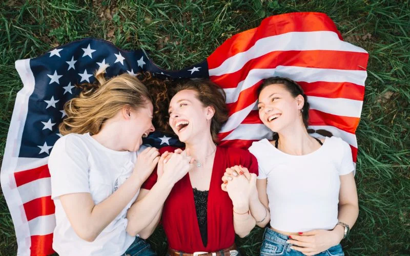 4th of july photoshoot featuring flag