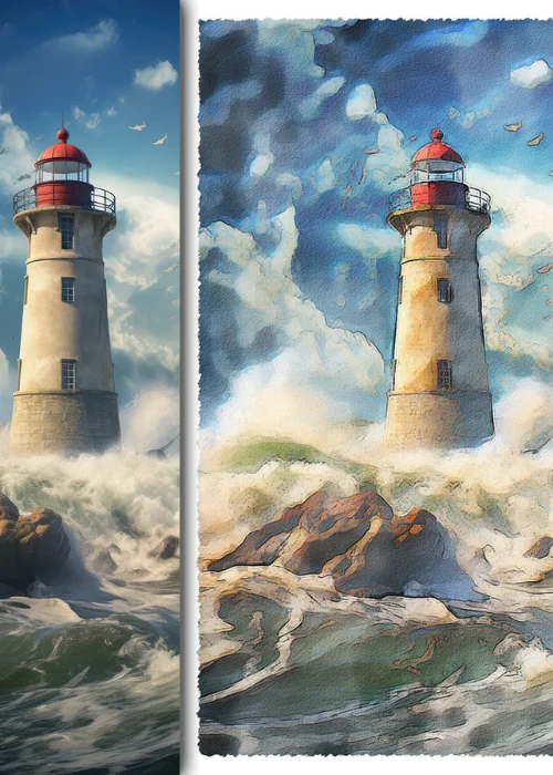 cool photoshop photo effects of Lighthouse
