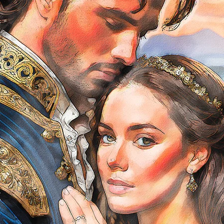 a couple with painting effect