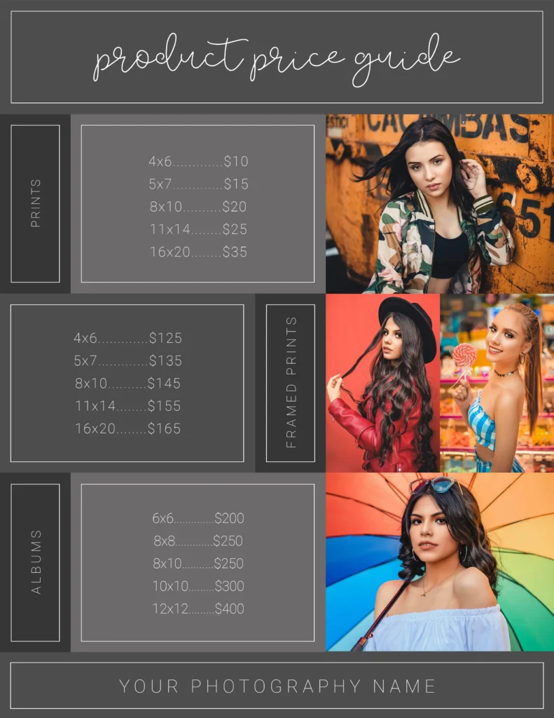 template for photographers