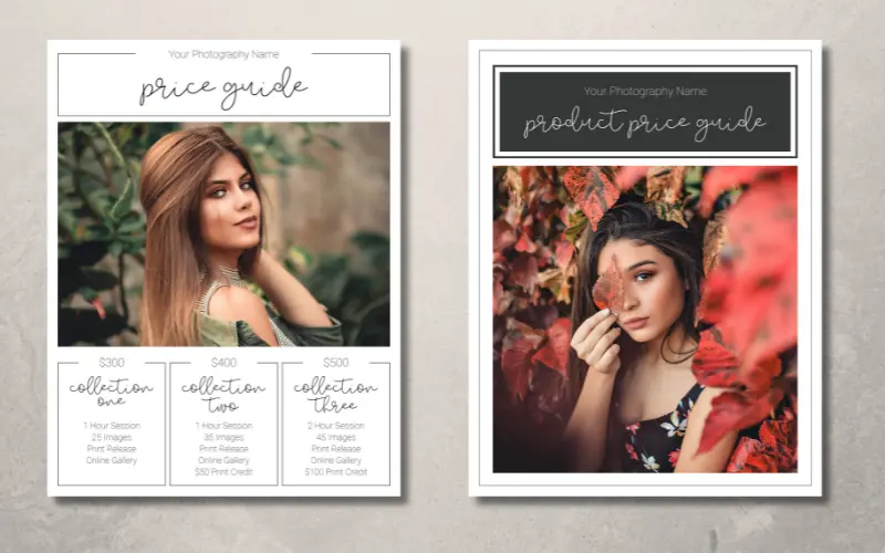 photography pricing template