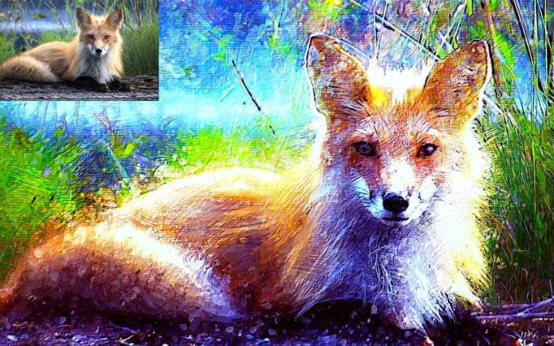 acrylic photoshop action of wolf