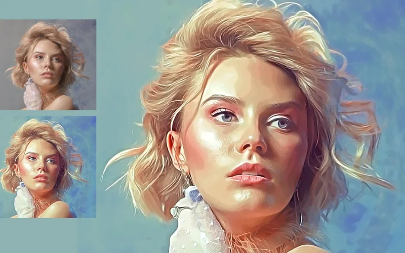 blond girl art effect
