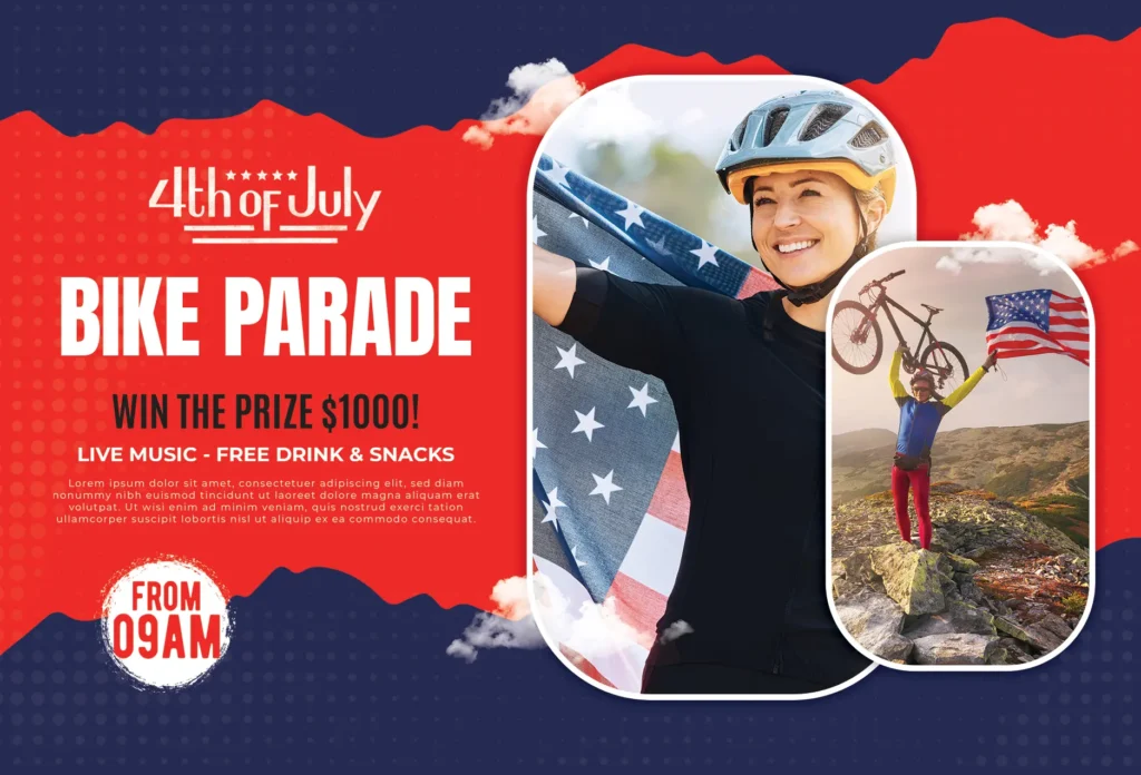 4th of july bike parade flyer