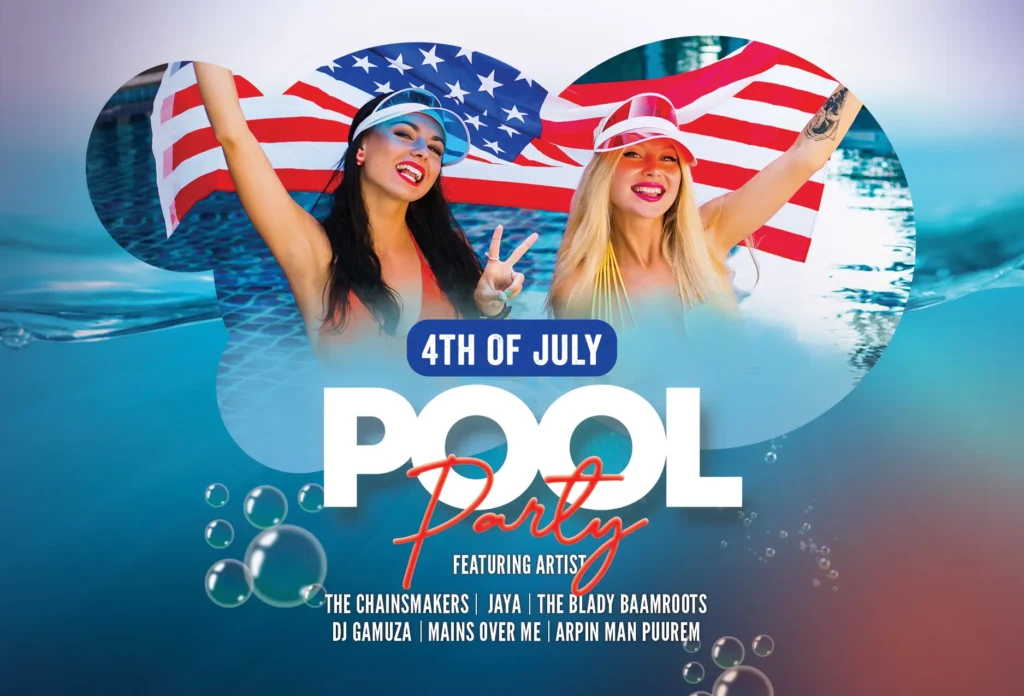 4th of july pool party flyer