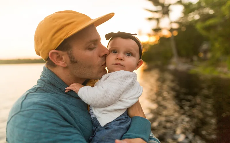 classic portraits of dad and daughter