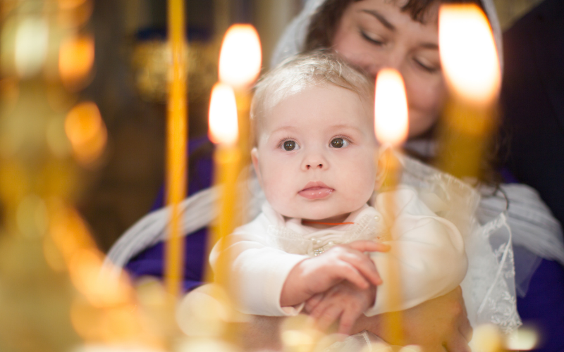 baby being baptized