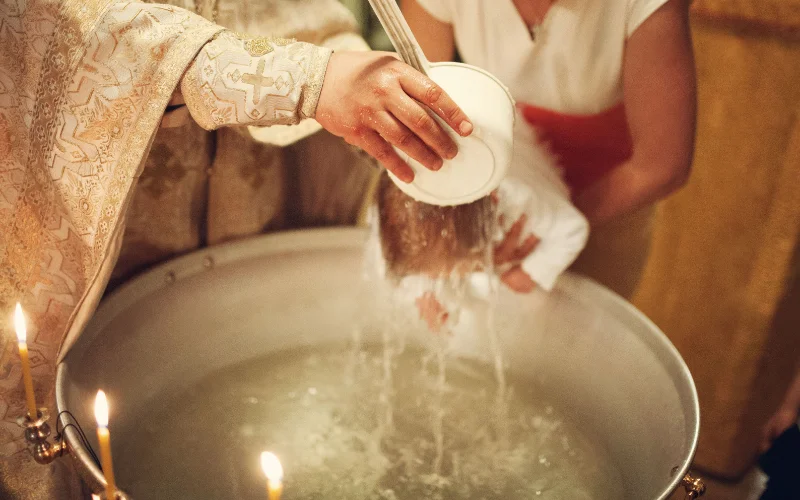baby being baptized