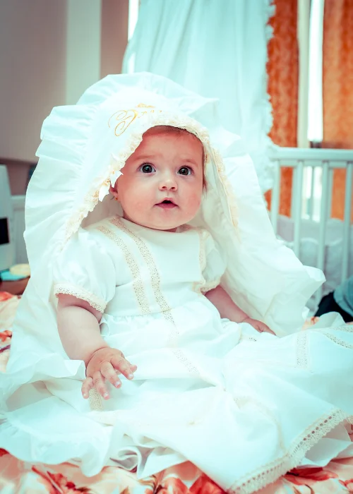 baby portrait at baptism