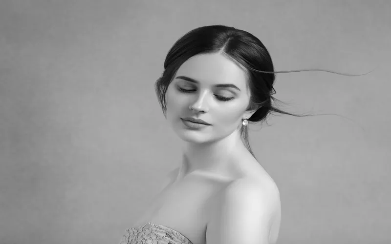 black and white Fine art photography of ethereal woman