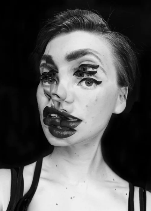 weird face photo of a woman