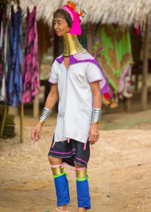 woman wearing neck ring