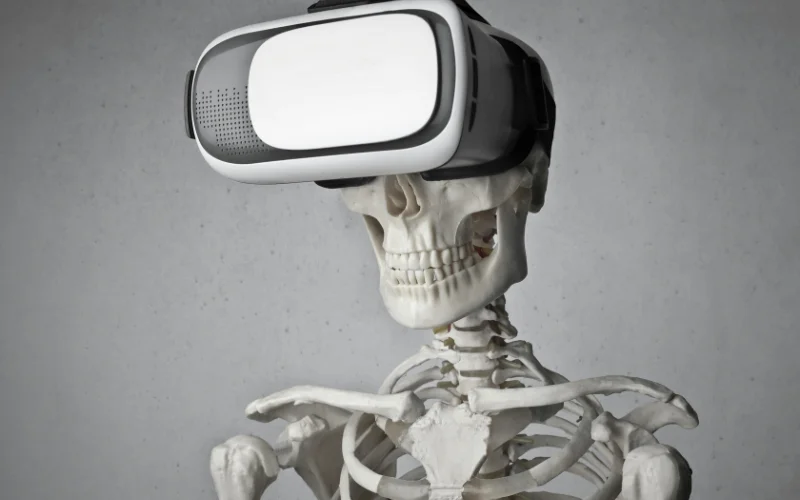 skeleton with VR