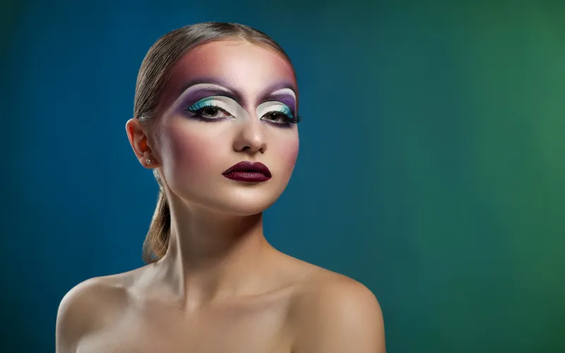 portrait of woman with artistic makeup