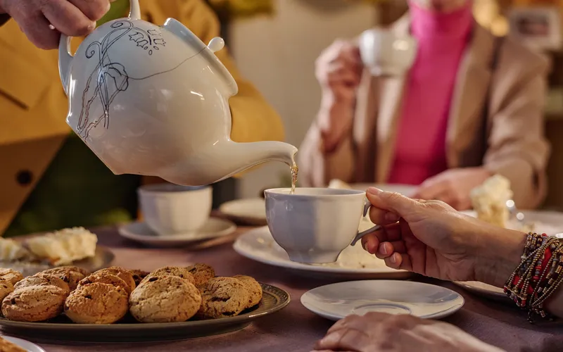 tea party desserts set in a tray