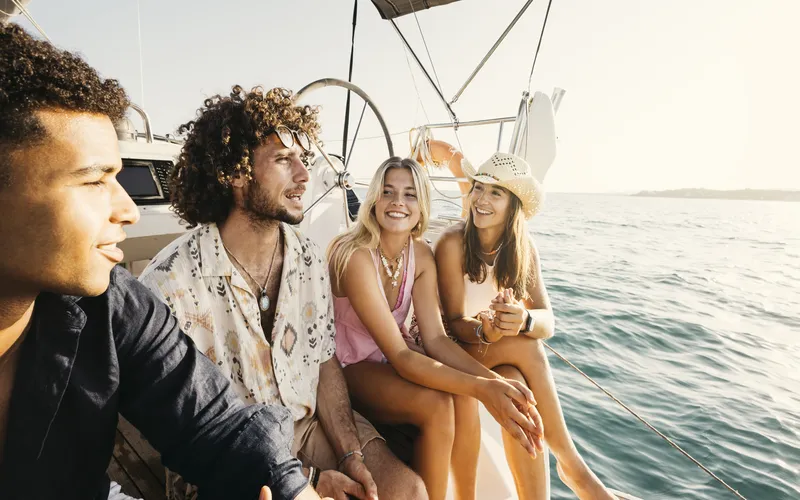 Yacht party with friends