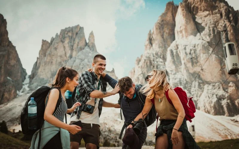 take a candid group picture