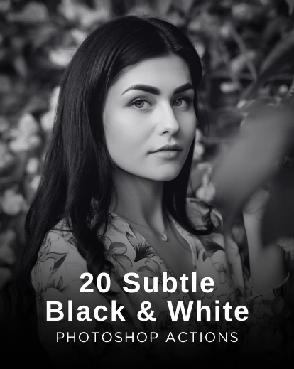 20 Subtle Black & White Photoshop Actions - Featured Image