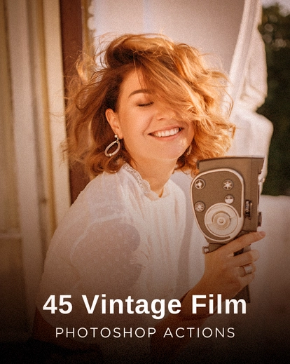 45 Vintage Film Photoshop Actions- Featured Image