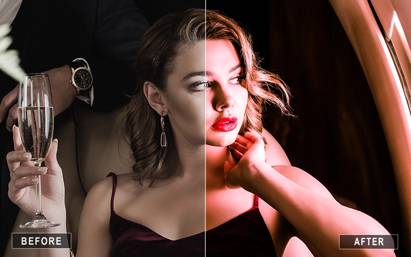 90s Hollywood Lightroom Presets, Vintage red tone editing presets for lightroom