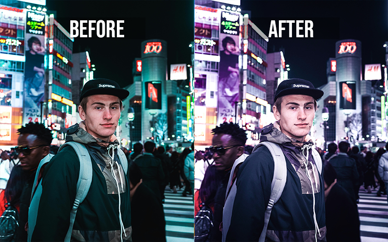 preview of the effect with preset
