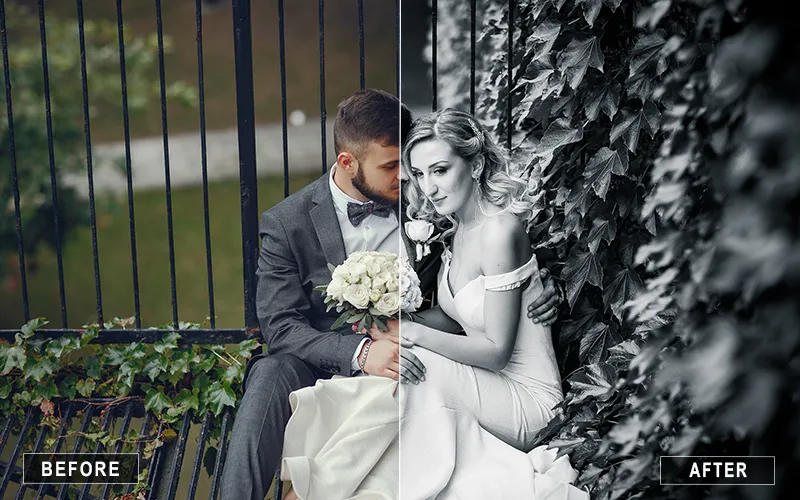 black and white wedding lr presets, film wedding presets, luxury wedding presets